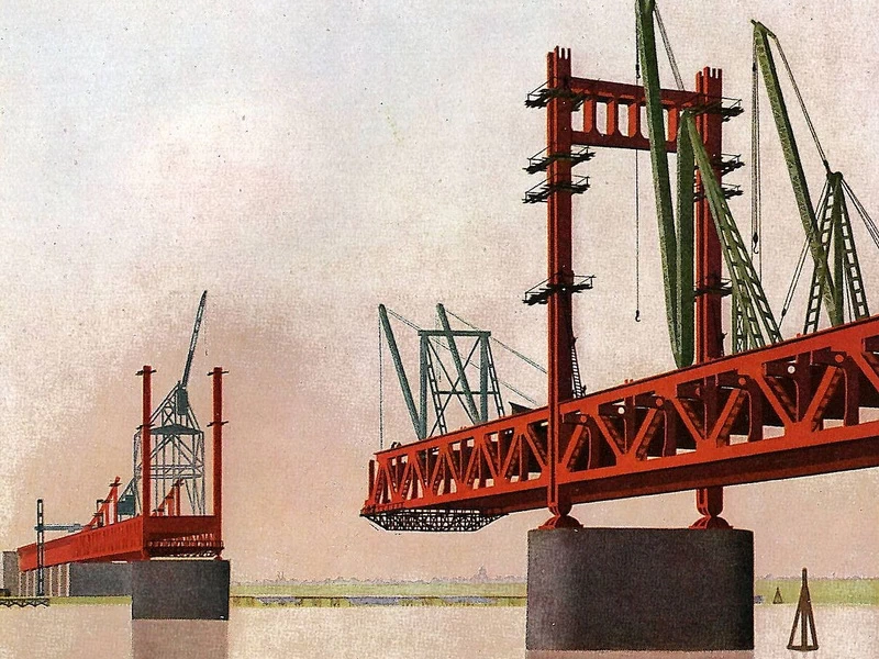 1894-Carl Grossberg - Ponte di accesso autostradale Krefeld-Uerdingen. In costruzione nel 1935